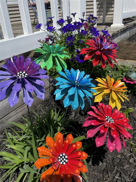 metal flowers on house|metal flowers for outdoor containers.